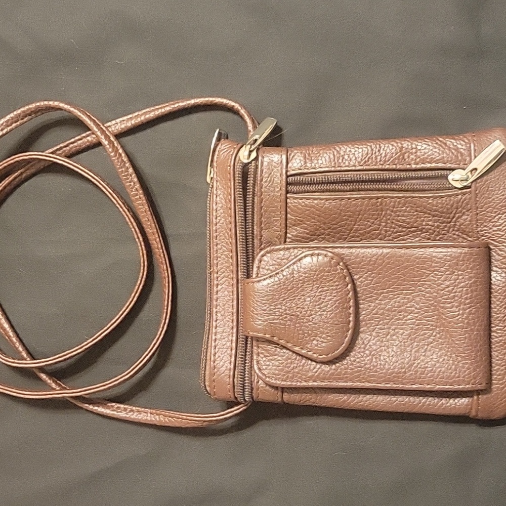 Brown Leather Crossbody Bag with extra long straps